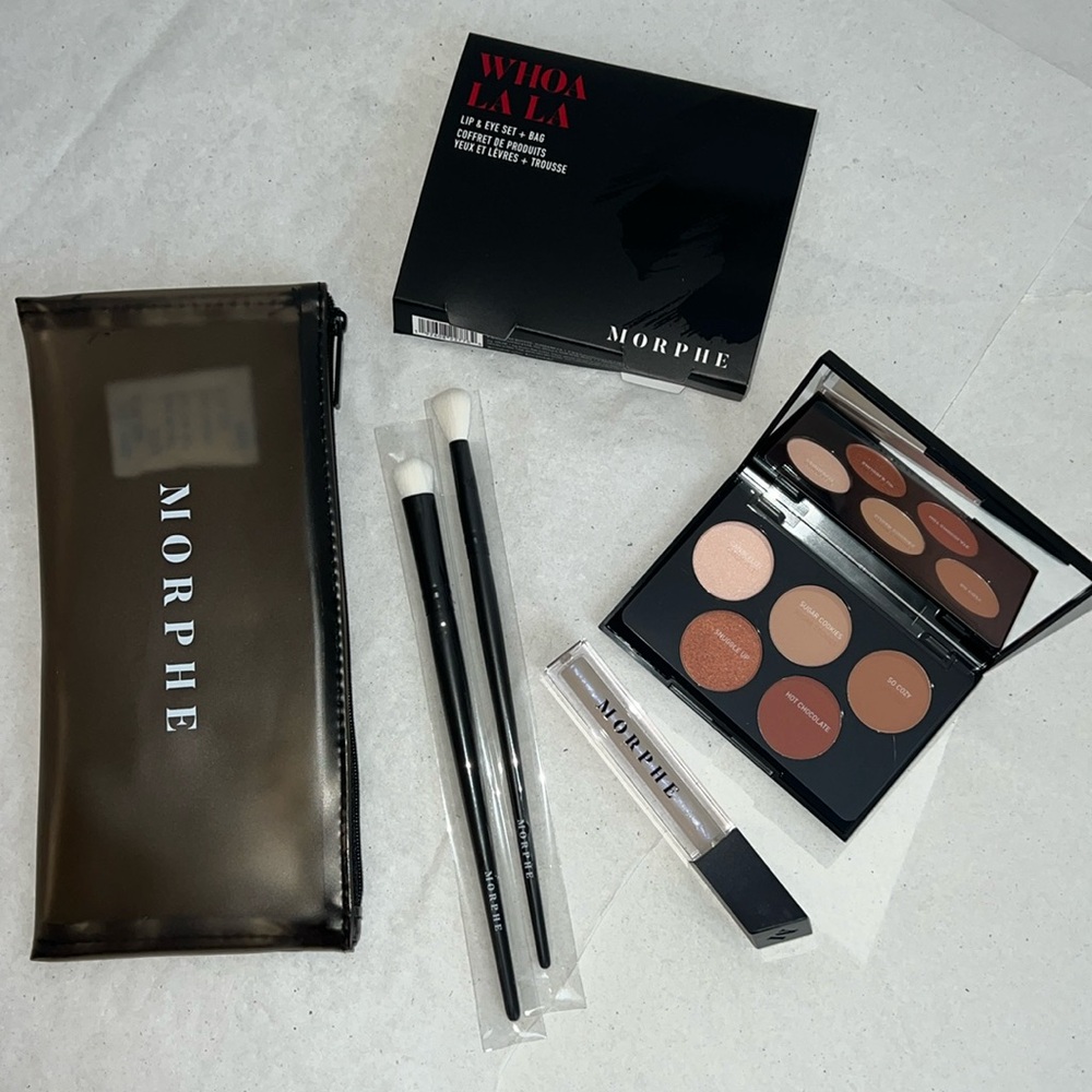 Morphe Set 5 pcs Palette, Brushes, Lip & Bag